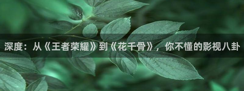 天龙影院 远古电影：深度：从《王者荣耀》到《花千骨》，你不懂的影视八卦